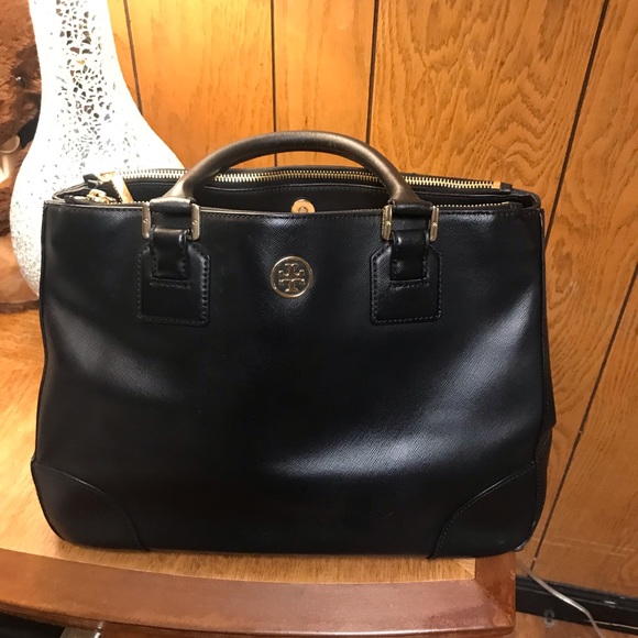 TORY BURCH Bag Tote Leather Purse- Black-Does Not Come With Cross Strap - Picture 8 of 16